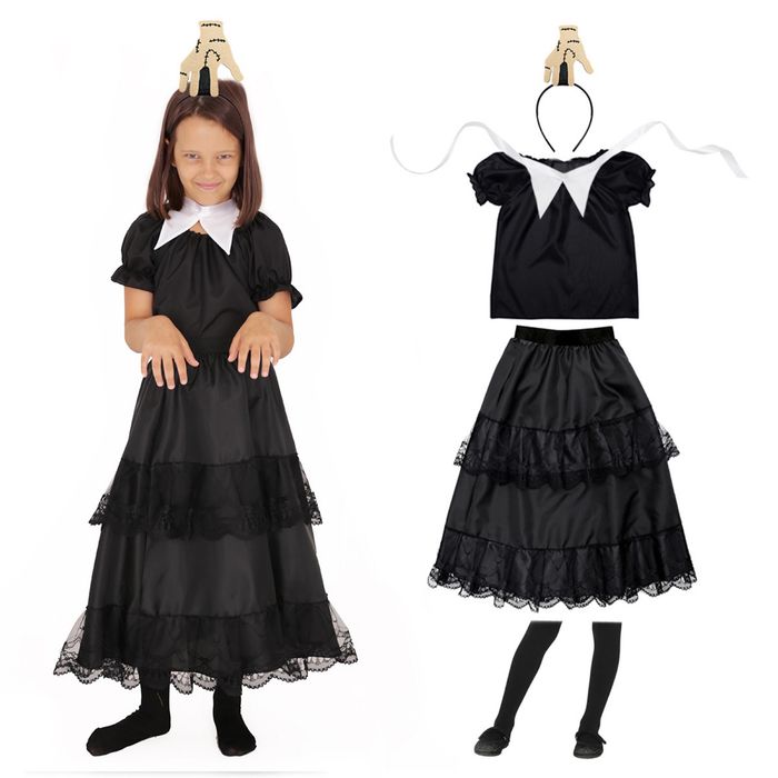 Kostiumowo - strój wednesday, przebranie wednesday, morticia Koszalin