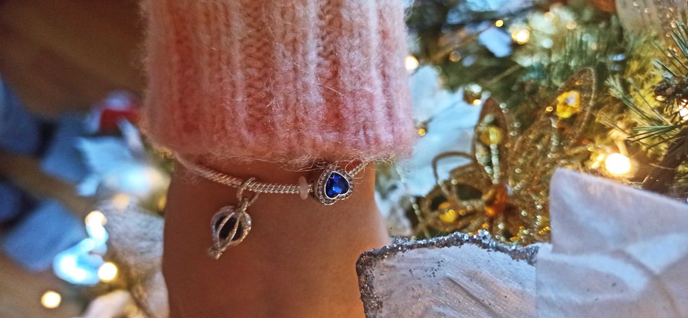 Bransoletka srebrna pandora modułowa regulowana do charmsy zawieszki #