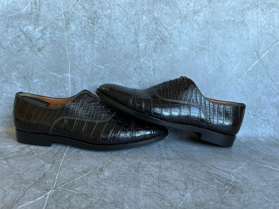 Santoni туфли мужские кожа крокодила 42.5
