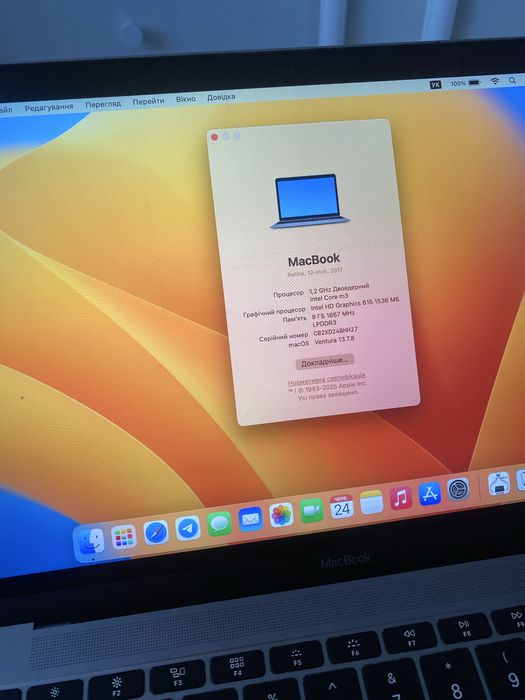 Mackbook 12 2017 M3 8/256, apple