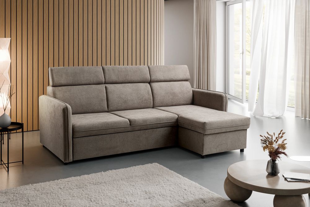 Narożnik BARCELO MINI 220 x 140 - funkcja spania, pojemnik, ruchome zagłówki