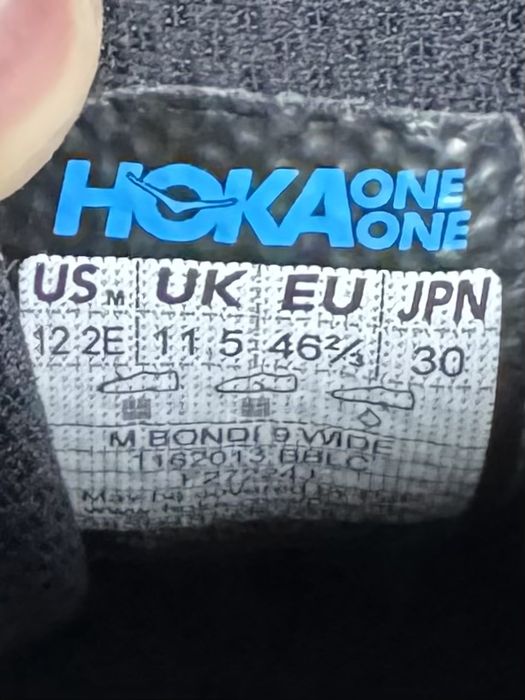 Hoka Bondi 9 кроссовки 46 размер беговые черные