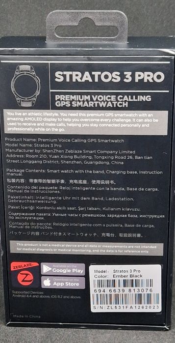 Smartwatch ZEBLAZE Stratos 3 Pro Czarny