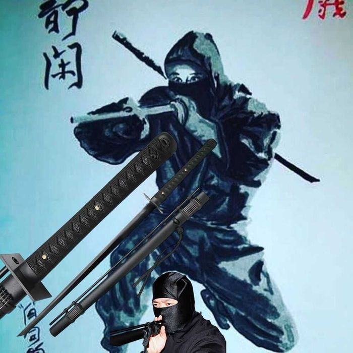 Miecz Katana Ninja Ostry Treningowy Stal 1045 z Dmuchawką D127
