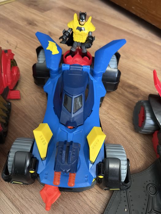 Fisher-Price Imaginext DC Super Friends Ninja Ліга справедливості Бетмобіль Ніндзя, Super Friends с Бэтмобилем, Людина-павук на мотоциклі