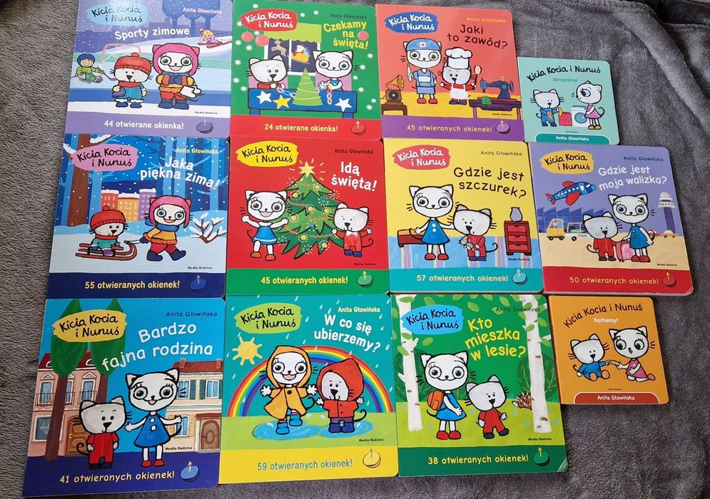 Zestaw książek z okienkami Kicia Kocia 10szt +2+gratis
