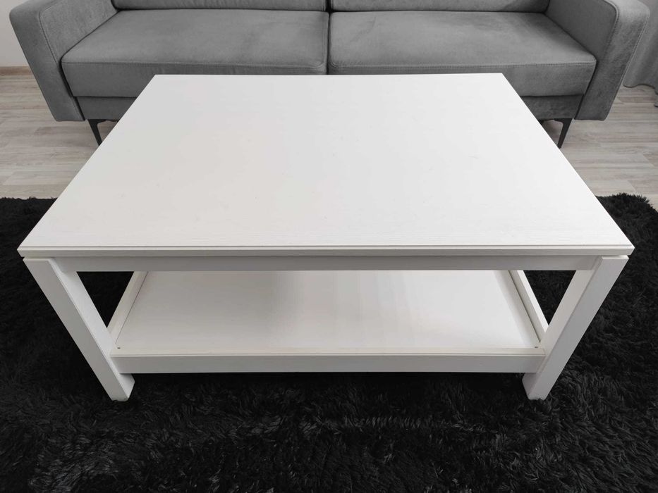 Drewniany stolik kawowy IKEA HAVSTA biały stół ława lite drewno IGŁA