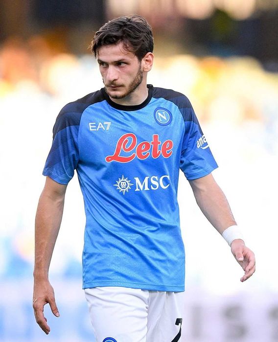 Футболка оригинальная игровая. Наполи Италия. Хвича Кварацхелия Грузия