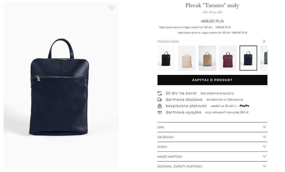 Plecak skórzany Cholewinski Taranto czarny