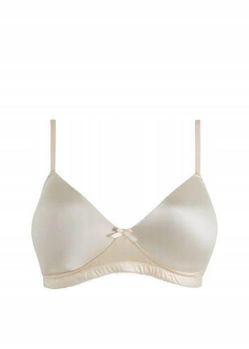 B.P.C biustonosz miękki bez fiszbin beżowy połyskujący materiał r.70B