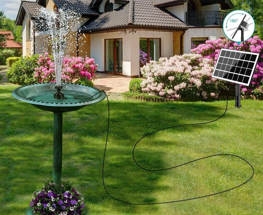 Fontanna Solarna Pompa Do Oczka Wodnego