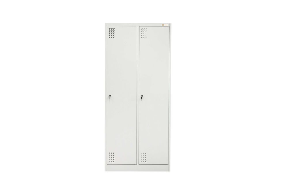 Szafka ubraniowa socjalna BHP HAYRAX 2 drzwiowa szara 180x60x50 skręcana