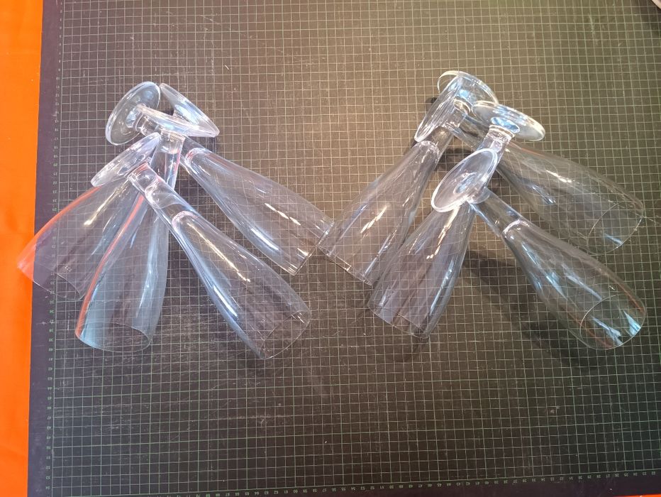 8 copos altos de champanhe