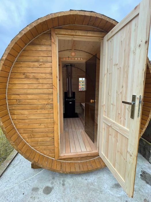 Sauna ogrodowa, sauna, sauna beczka, sauna Ebro, ruska bania, Drewnol