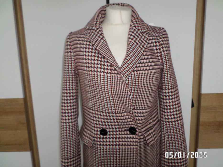 płaszczyk damski w kratkę-ONLY-XS/S-36