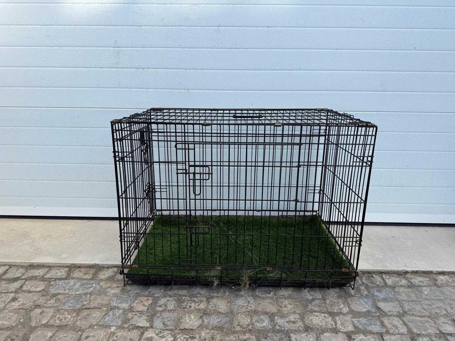Jaula para cães metálica dobrável Ibáñez  – 2 portas – 109 × 71 × 79 cm
