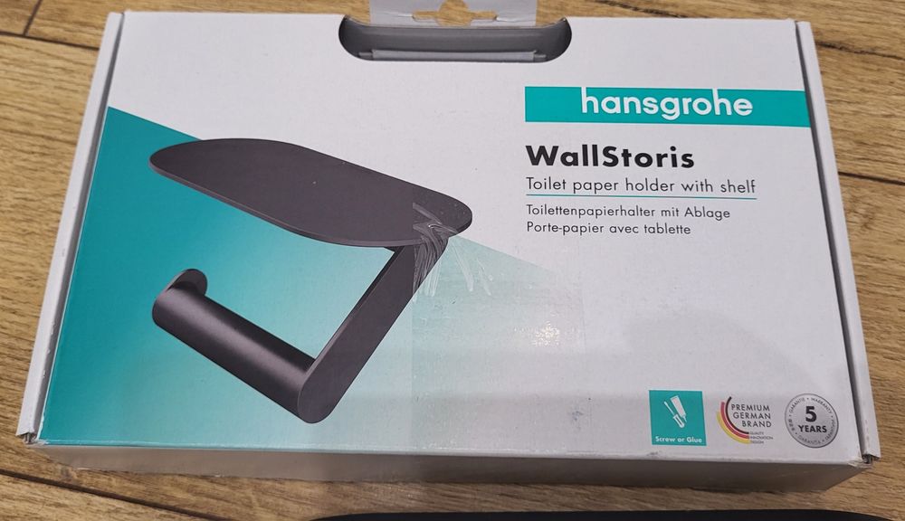 Hansgrohe WallStoris - uchwyta na papier toaletowy, czarny mat