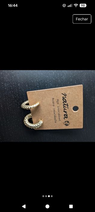 Brincos novos aço - Natura