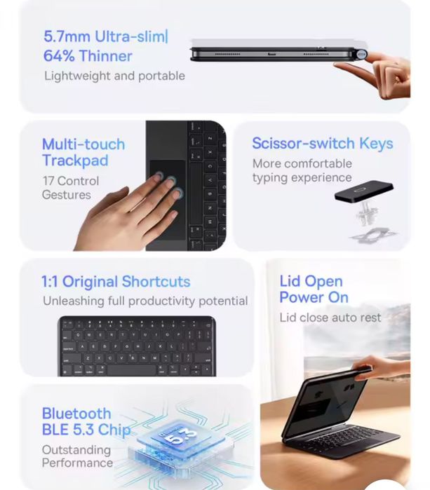 Чехол-клавиатура для iPad Pro 13”(2024) Baseus Brilliance 2 Magnetic.