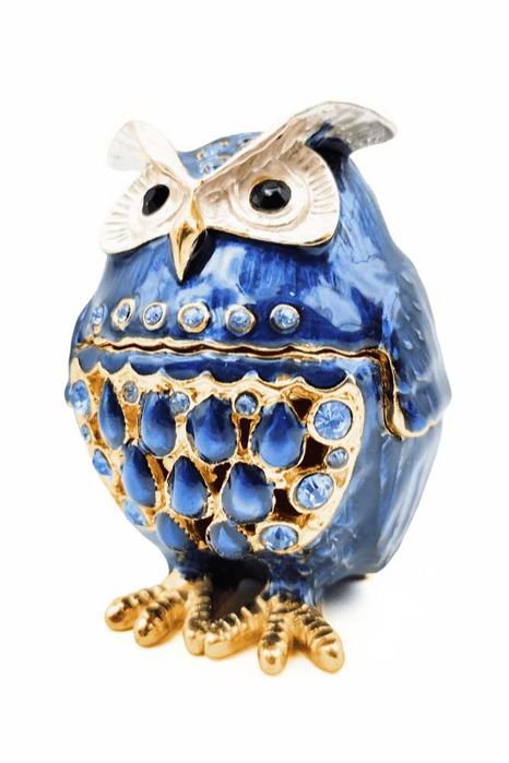 Szkatułka granatowa sowa