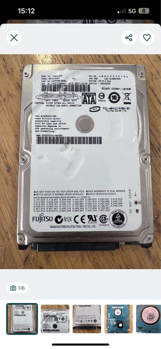 Disco Rigido Sata Fujitsu MHY2160BH 160GB