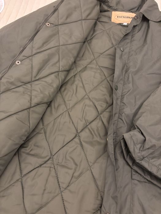 Parka XL comprida acolchoada em verde, EXCALIBUR