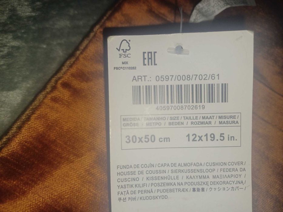 Capa de almofada da Zara Home nova com etiqueta