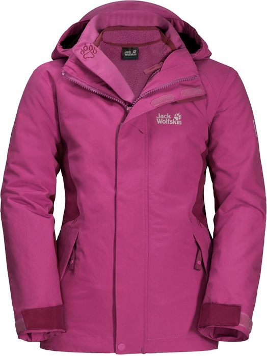Дитяча мембранна куртка+ кофта підкладка Jack Wolfskin Girls G Polar Wolf 3-в-1. На вік 5-7 років, 116см.
