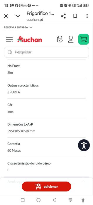 Frigorífico em óptimo estado