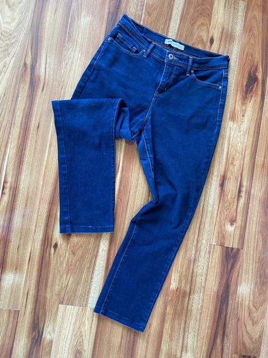 Levis m l 38 40 jeansy 7/8 do kostek skinny ciemne dżins oryginalne