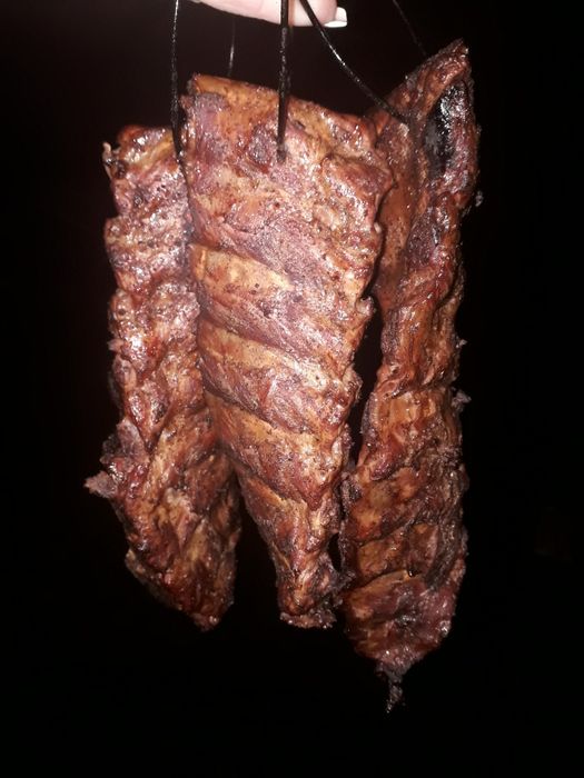 Мясо горячего копчения.