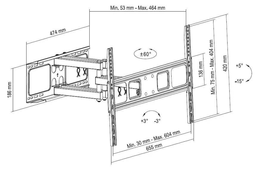 Настенное крепление для телевизора Deltaco ARM-1203. Швеция