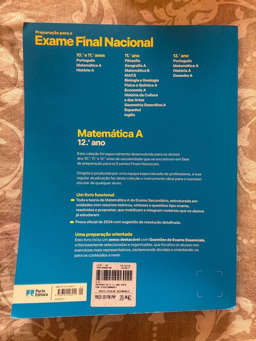 Manual de exame de Matemática A 12°ano