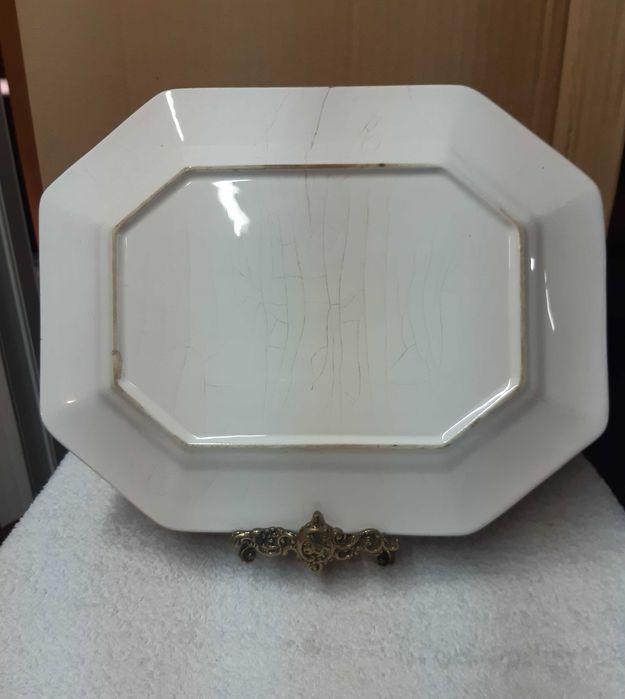 Travessa oitavada em faiança Portuguesa