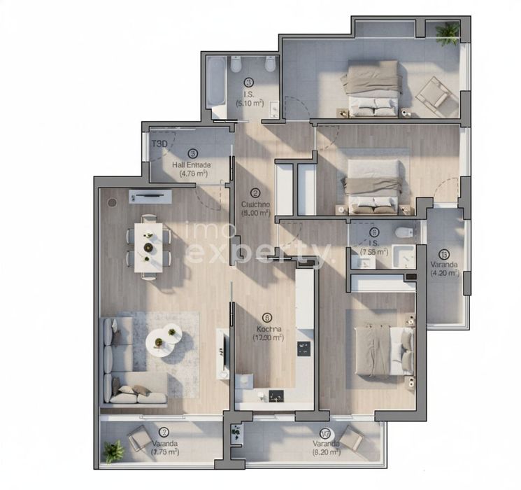 Apartamento T3 na Quinta de Santa Maria, Figueira da Foz — Tavarede, Coimbra