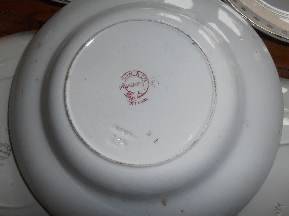 lote de 8 pratos sacavém gilman, 24/25 cm