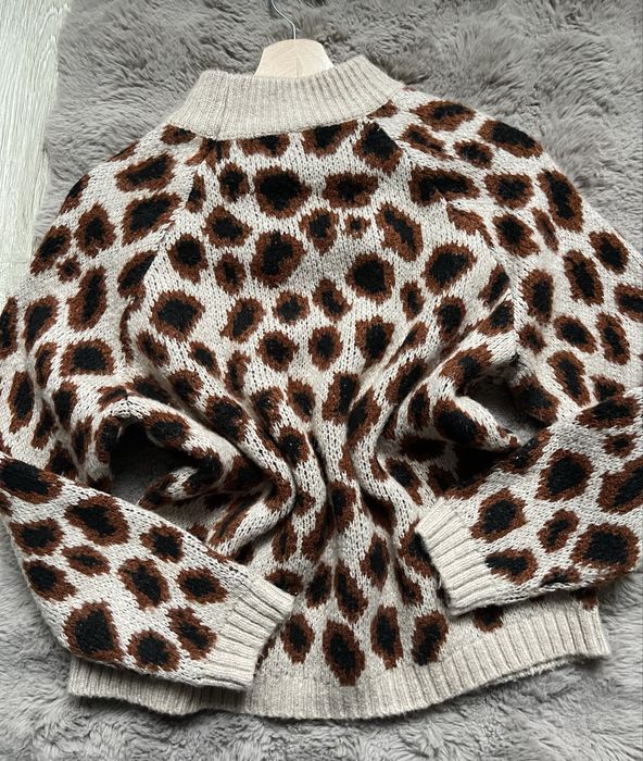 Sweterek w cętki damski Only w panterkę oversize brąz beż 38/M