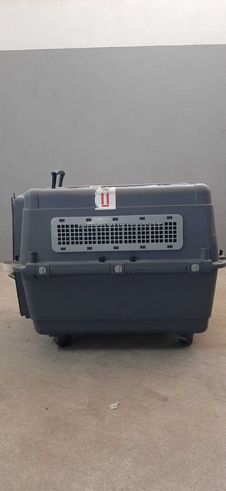 Transportadora de cães apropriada para viajar de avião, como nova.