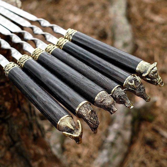 Набір шампурів "Полювальна шістка" в чохлі, набор шампуров на подарок