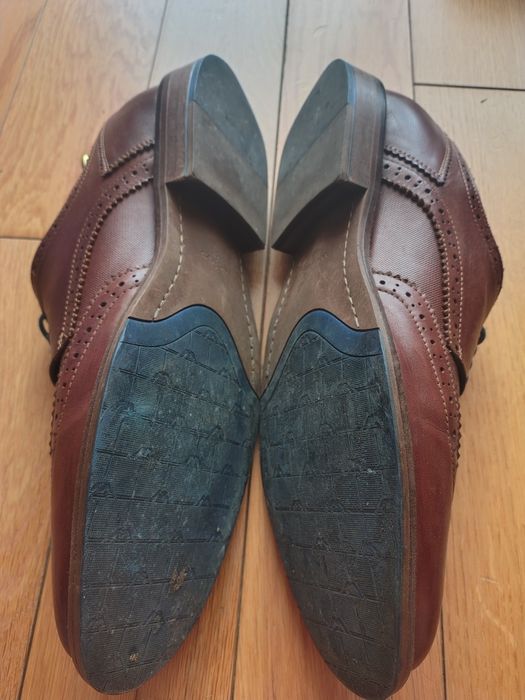 Wojas skórzane półbuty męskie 45 brogsy brązowe eleganckie