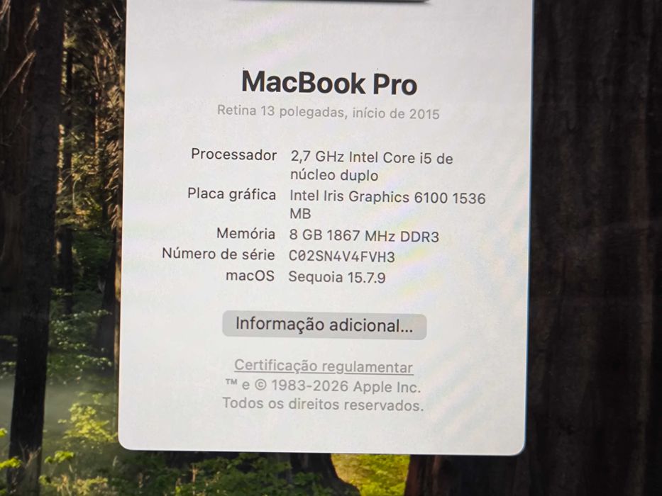Apple Macbook Pro 13 i5 SSD 256GB 8GB ram Iris Retina