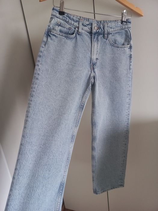 H&M spodnie jeans szerokie loose fit r.146