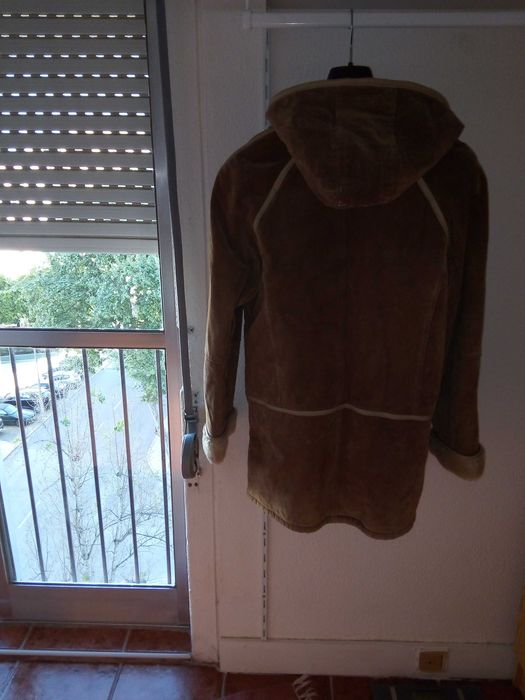 casaco unisexo imitação de pele