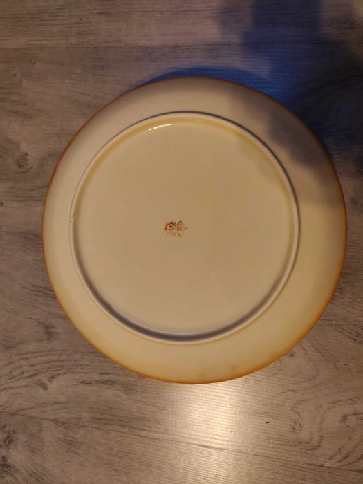 Talerz ceramika porcelit Tułowice jasny brąz,