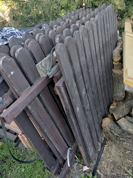 Ogrodzenie płot drewniany na profilach stalowych plus brama i słupki