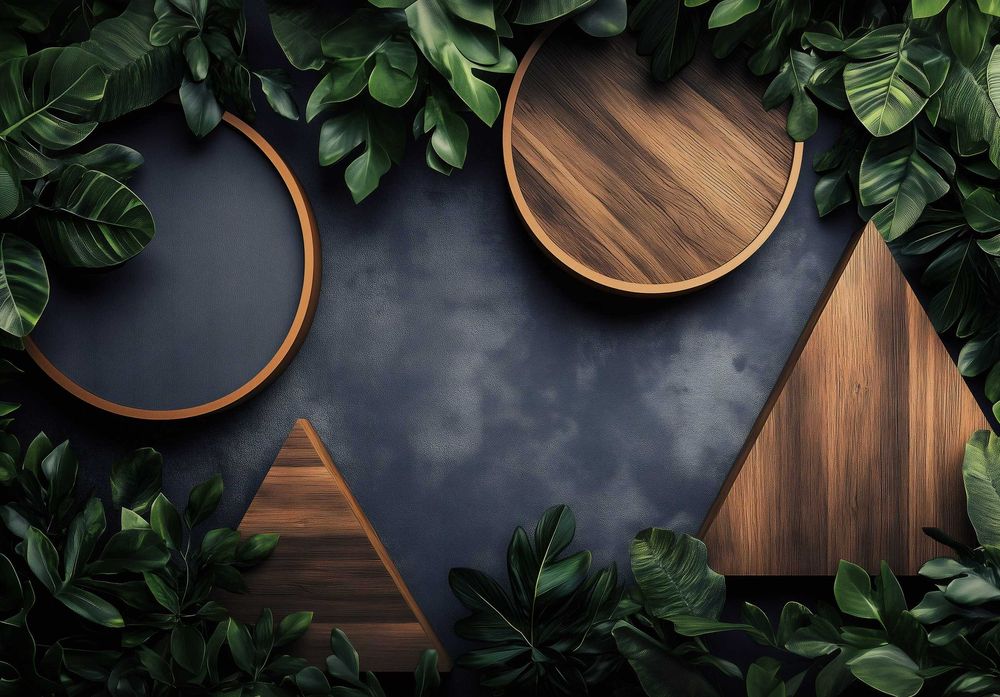 Fototapeta Abstrakcja Drewno Figury Styl Boho 3D Twój Rozmiar + KLEJ