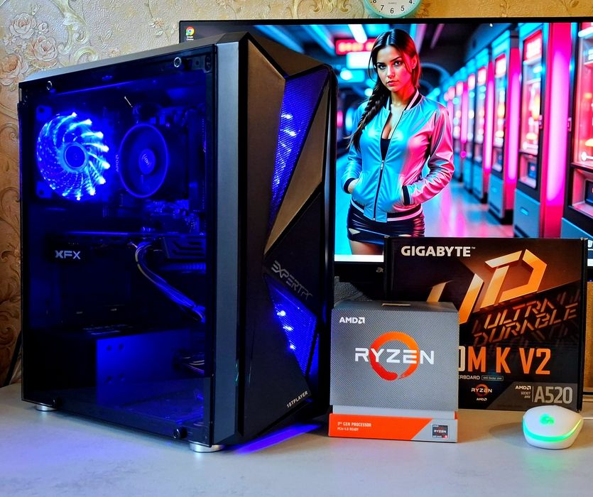 ПК Ryzen 5 4500/ RX580 8gb XFX/ A520M K Gigabyte/ 16Gb DDR4 Kingston игровой компьютер AMD s-AM4 2026