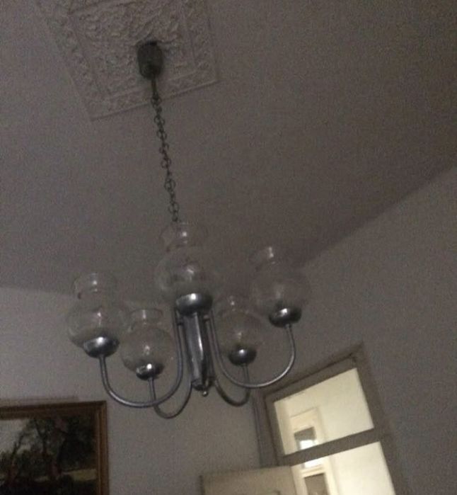 Candeeiro vintage com 5 tulipas