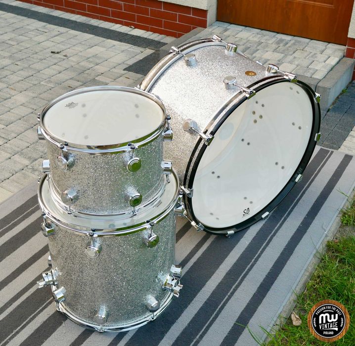 ‼️ Perkusja Hayman Vibrasonic 24", 13", 16" Silver Sparkle Vintage ‼️