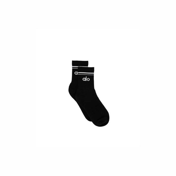 Шкарпетки Alo Yoga Unisex Half-Crew Throwback Socks Black/White